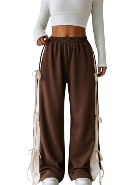 JAGMOOLYA Products Women’s Ribbon Tie Waist 2 Shade Trouser | High Waist Paperbag Pants with Belt | Casual & Office Wear-picture-47