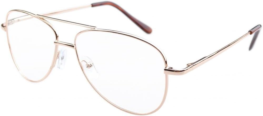 Eyekepper Pilot Stylish Metal Frame Spring Hinges Eyeglasses Gold