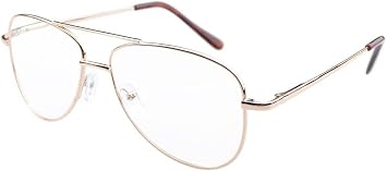 Eyekepper Pilot Stylish Metal Frame Spring Hinges Eyeglasses Gold
