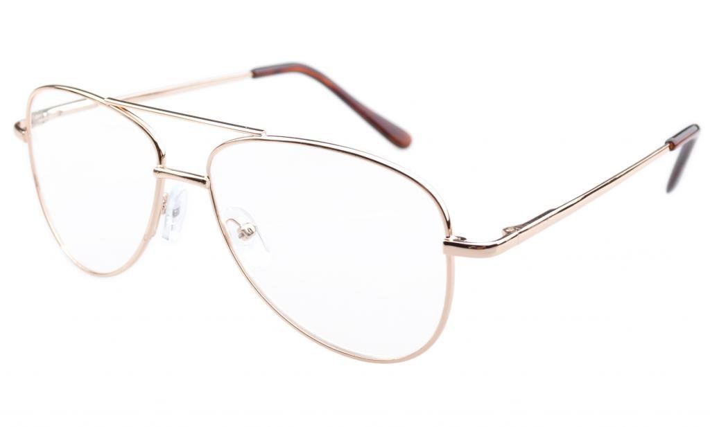 Eyekepper Pilot Stylish Metal Frame Spring Hinges Eyeglasses Gold