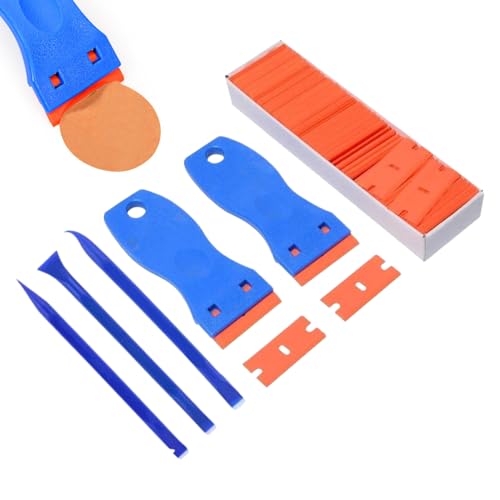 Rascador de limpieza de pegatinas | Eliminador de pegamento para coche sin arañazos, herramienta de raspado de cuchillas de precisión, accesorio de limpieza multifuncional resistente para paredes de