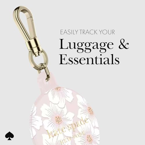 Image of kate spade new york AirTag Holder with Gold Ring Clip - Hollyhock Cream