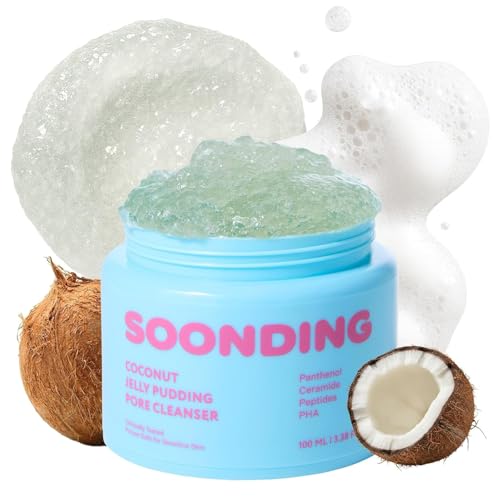 Coconut Jelly Pudding Cleanser | Deep Pore Cleansing &amp; Gentle Exfoliation with Jelly-to-Foam Texture | Hydrating Face Wash with Panthenol, Ceramide &amp; Peptides (100ml)