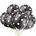 12" Latex Black Polka Dot Balloons, 6ct