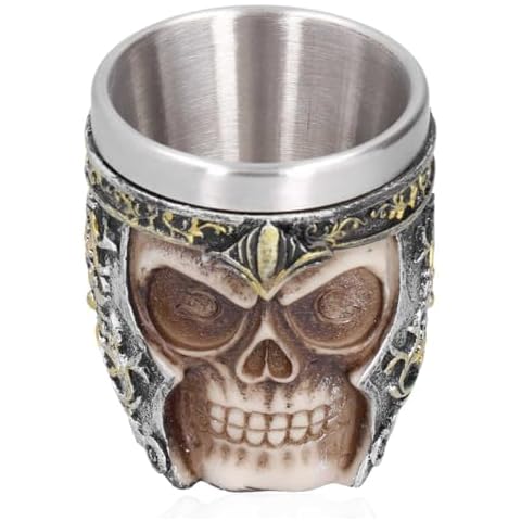 Skull Beer Cup with Stainless Steel Liner Cover