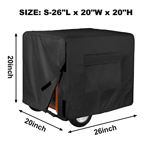 Waterproof Generator Cover Outdoor Heavy Duty Generator Protection Cover, Fit for 3000-5000 Watt Portable Generators, 26”L x 20”W x 20”H