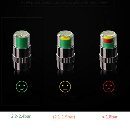 YS0911 4pcs Car Tire Pressure Gauge Alert Monitoring Valves Cap Sensor Tyre Pressure Monitor Detection Tyre Pressure Monitor
