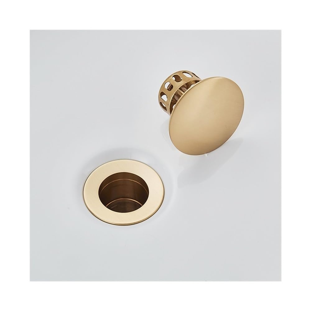Pulsante di scarico pop-up dorato per lavandino del bagno tappo scolapiatti sifone tappo per rifiuti rubinetto lavabo accessori per lavabo nero (oro, 2 pezzi)