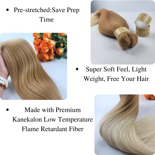 Ombre Ginger Blonde Braiding Hair Pre Stretched Kanekalon Knotless Braiding Hair For Braids（Packs Of 3,26",10 Oz） #TOP2