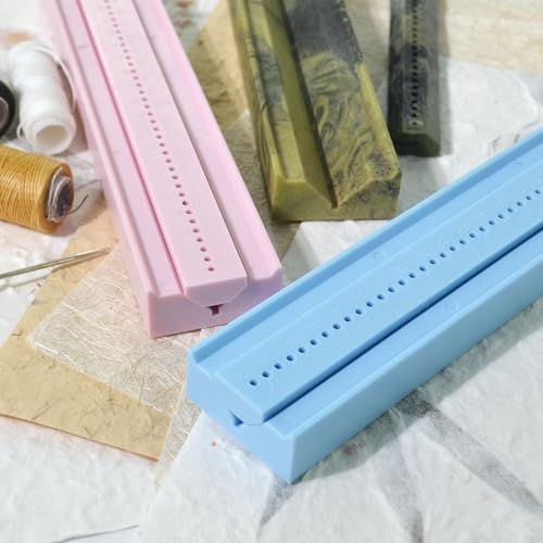 UPTTHOW Signature Stanzwerkzeuge für Buchbinderbedarf mit Ahle und Wiege für Anfänger, Kunststoff, einfache Scrapbooking-Kits für Bastelarbeiten, Notizbuch, Tagebücher, Planer, Blau