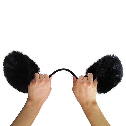 Lethmik Women's Faux Fur Foldable Big Earmuffs Winter Outdoor Ear Warmers Black #TOP4