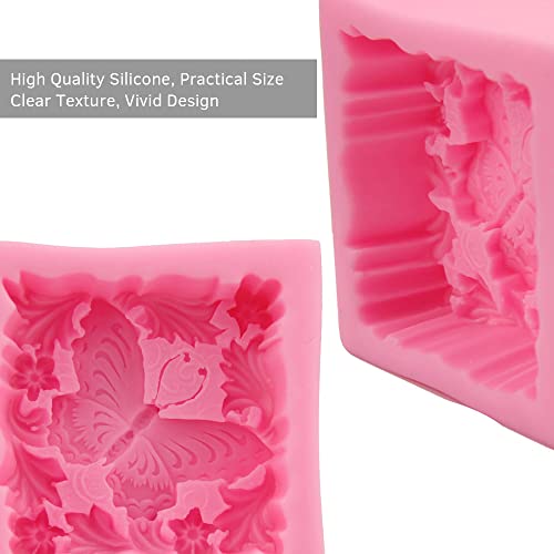 2 Pack Butterfly Flower Soap Molds For Soap Making, 3D Floral Silicone Mold For Handmade Soaps, Bath Bombs, Lotion Bars, Beeswax, Candles, Polymer Clay, Plaster Of Paris, Resin Craft Making Supplies #TOP5
