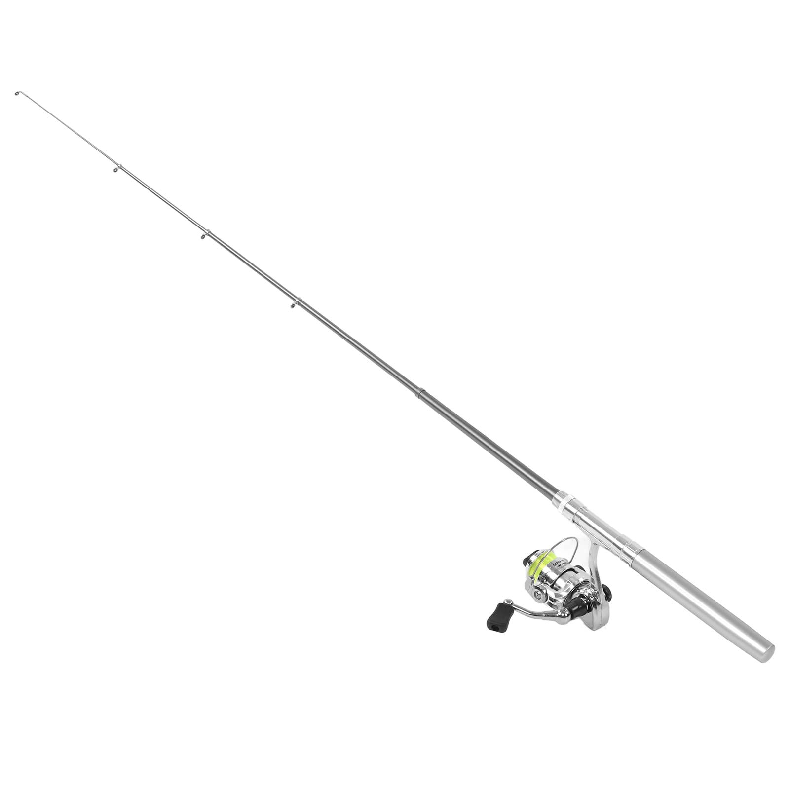 Pen Fishing Rod, Mini Fishing Wędka Teleskopowa o Wysokiej Wytrzymałości ze Stopu Aluminium Kieszeń na Wędkę Chowana Wędka z Kołowrotkiem, do Wędkarstwa Morskiego, łowienia Skał, łowienia Strumieniowe