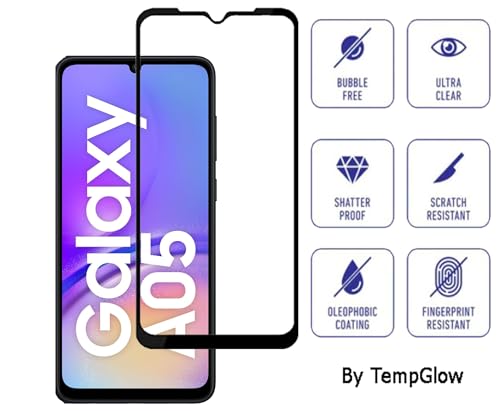 Image of Screen Protector for Samsung Galaxy A05 4G (Black) Tempered Glass Edge-to-Edge 6D Screen Guard With Installation Kit