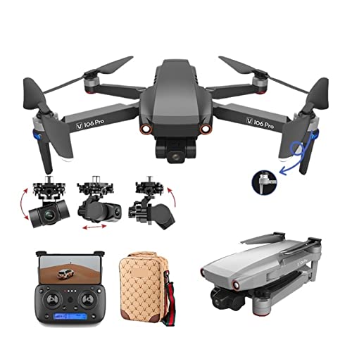 Drone RC Drone GPS 4K HD Dual Camera Three-Axis Anti-Shake Gimbal 5G WiFi FPV Brushless Motor Foldable Quadcopter Toy One Key Take Off/Landing (Color : Black-Bag Size : 1) (Gray bag) -  DJFHDIHRFHBVCASIJ, QQ150901