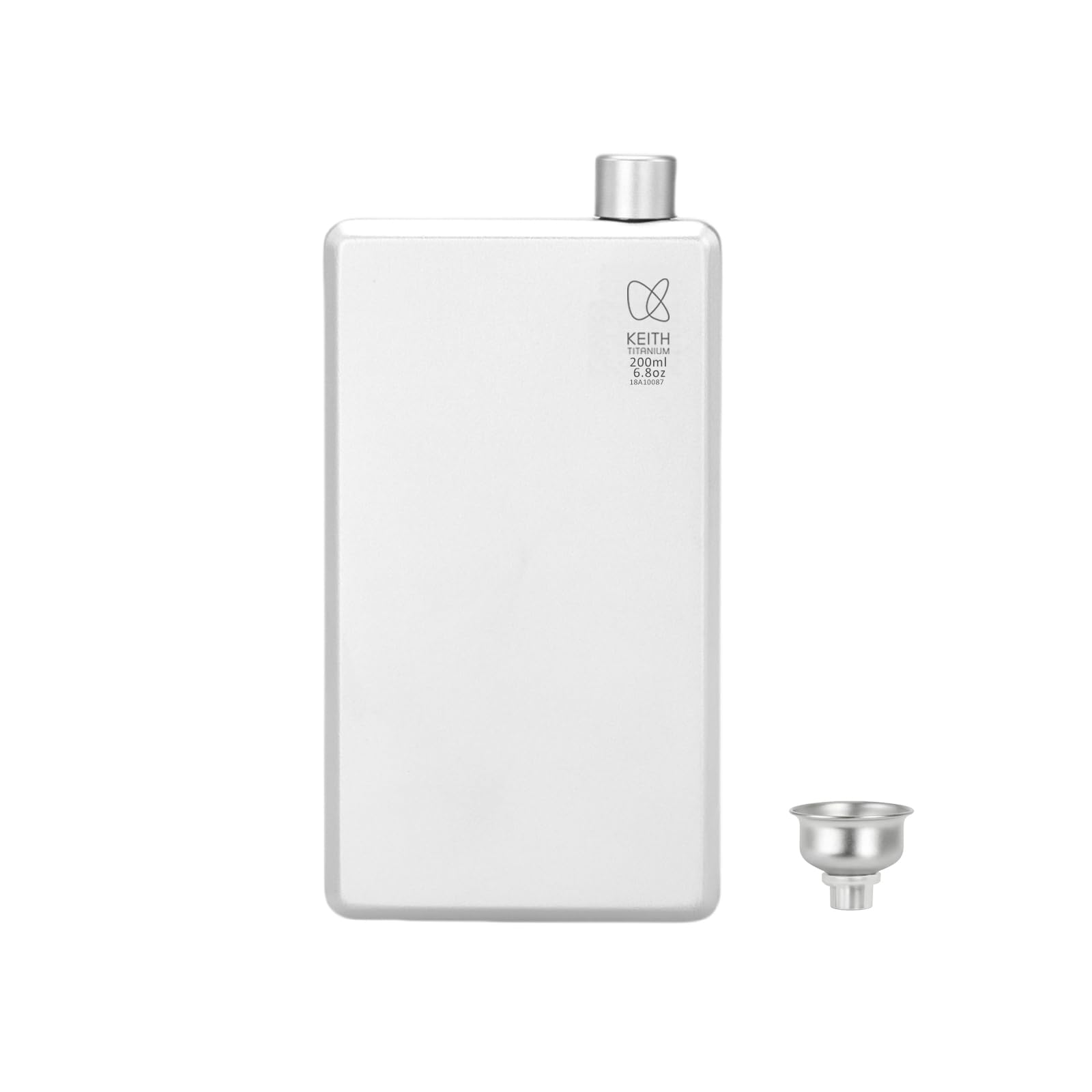 KEITH Titan Flachmann Tragbare Hip Flask klein Wasserflasche für Whisky, Likör und Alkohol mit Trichter, Campingausrüstung (200ml Ti9307)