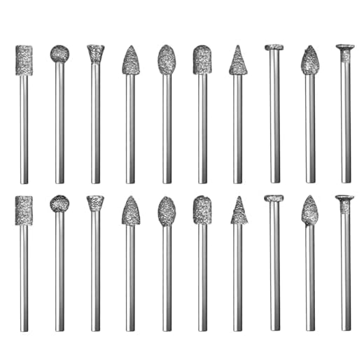 20Pcs Diamond Grinding Bit Set for Dremel