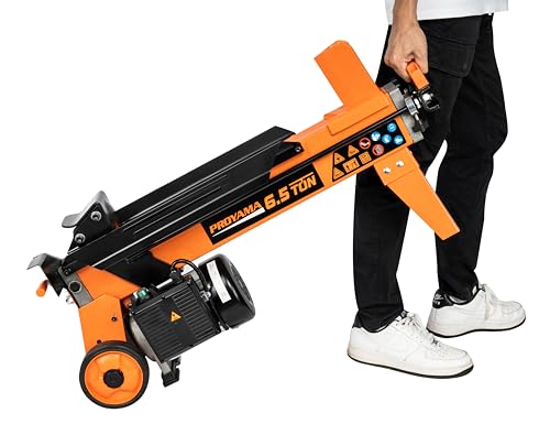 PROYAMA Log Splitter 6.5 Ton, Wood Splitter Electric Powered 15Amp, with Hydraulic Ram, Electric Firewood Splitting Machine, Horizontal
