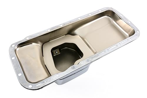 Image of Steel Racing Oil Pan Fits 1967-87 Chrysler /Mopar BB 361-383-400-440 & Hemi 426 - 7 Qt Capacity - Chrome Finish