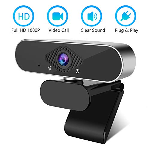HD 1080p Webcam with Microphone, PC Desktop Laptop USB Webcam for Home Office