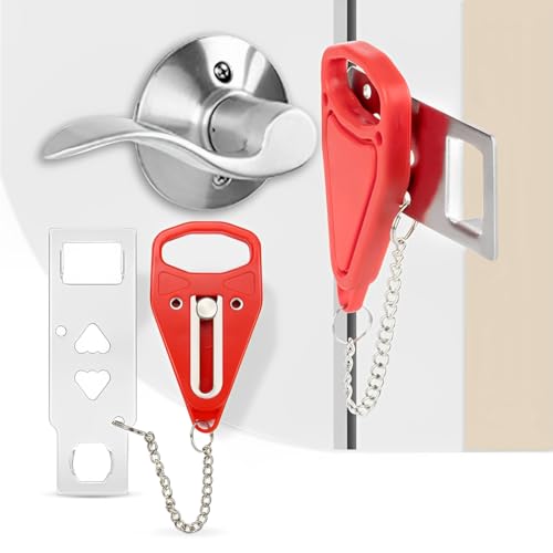 ZKGYUS Serratura Portatile per Porta, Serratura Porta Interna, Serratura di Sicurezza da Viaggio, Serratura Antifurto Porta, Blocco Porta Portatile, per Viaggi Casa Appartamento Hotel dormitorio