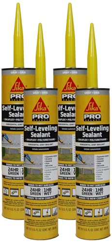 Sikaflex Self Leveling Polyurethane Sealant, Gray | Accelerated Curing | For Concrete Joints | Horizontal Application | 10.1 fl oz (4-Pack)