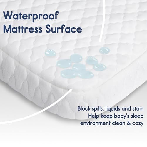 Image of Pro Goleem Pack and Play Mattress (38 inchx26 inch), Waterproof Pack n Play Mattress Pad with Carry Bag, Firm Playard Mattress with Soft Cover, for Babies and Toddlers