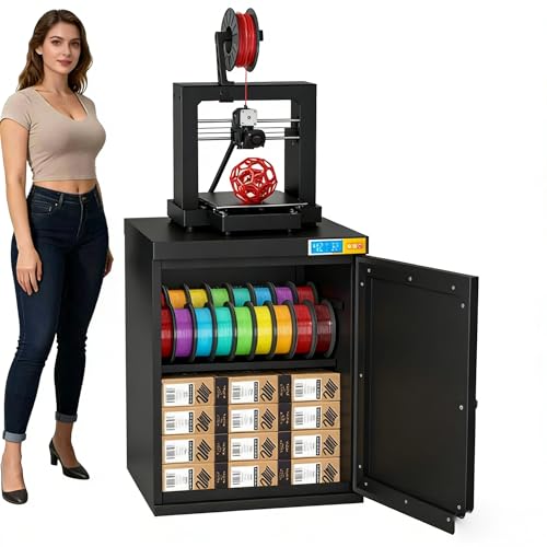 180L Printer Stand with Filament Storage with Dehumidifier,Industrial Sealed Filament Storage Table Holds 40 Rolls -Compatible with PLA/ABS/TPU