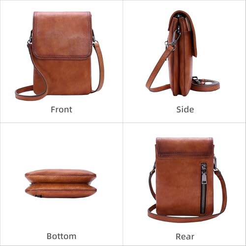 Image of Iswee Rfid Blocking Small Crossbody Bag for Women Travel Classic Style | Genuine Leather,Adjustable Shoulder Strap,Fits 6.9 inch Phone,Anti-Theft Purse,Perfect for Daily Use and Weekend Travel