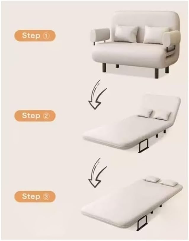 Sofa Bed， Foldable Sofa Bed with Adjustable Backrest Space Saving Guest Bed for Small Apartments,Folding Sofa Bed(Gray)