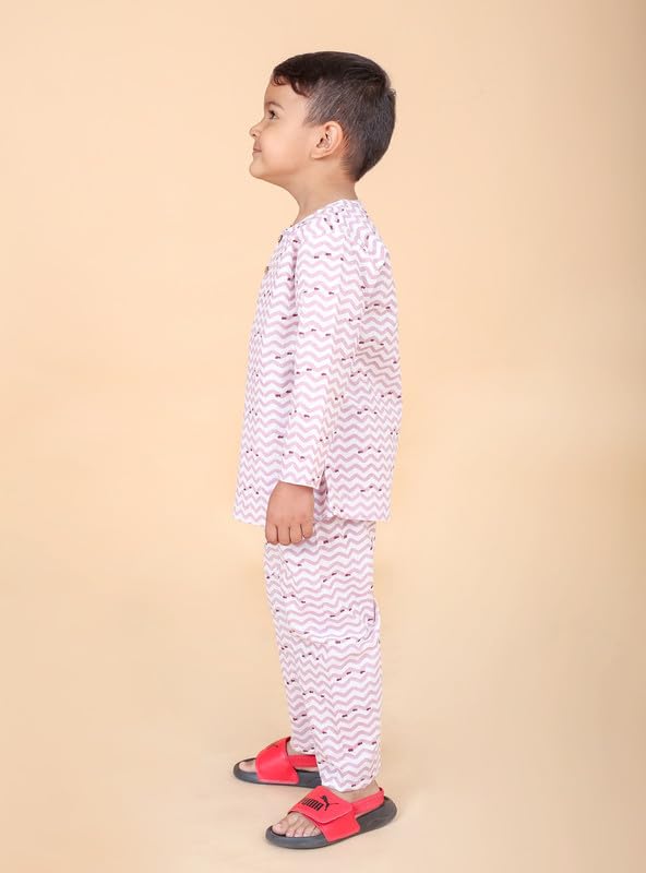 Image of Boys Cotton Night Suit | Jaipur Handblock Print Pajama Set for Kids | Boys Sleepwear | Kids Pajama Set | Baby & Toddler Sleep Suit | Combo Pack of 2