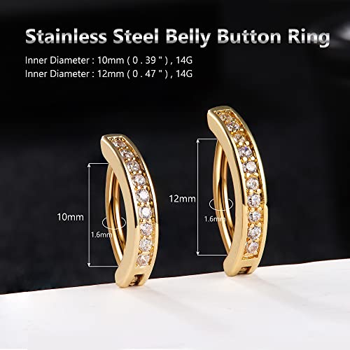 Orazio 8Pcs Belly Button Ring Surgical Steel 14G Clicker Belly Rings For Women Cz Heart Butterfly Belly Button Piercing Simple Reverse Navel Barbell Rings Body Piercing Jewelry #TOP1