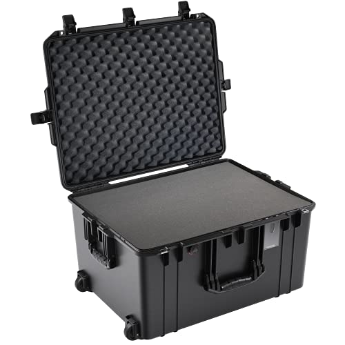 PELI 1637 Air Trolley Ligera y estanca para Drones, Flashes y focos de Estudio y Otros Equipos frágiles, 89L de Capacidad, Fabricada en EE.UU., con Espuma Personalizable, Color Negro