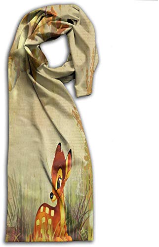 JJsister Bufandas de Mujer, Scarf Fall Bambi Autumn Flowers Adults Scarves Neckerchief Winter Bufanda Chales Bandelet For Men Cover