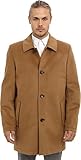 Vince Camuto Men's Storm System Melton Car Coat with Water Repellant Backing, Camel, Small