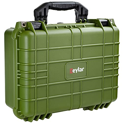 Eylar Hard Gun Case Water & Shock Proof With Foam 16 Inch 13 Inch 6.87 Inch (Green) #TOP1