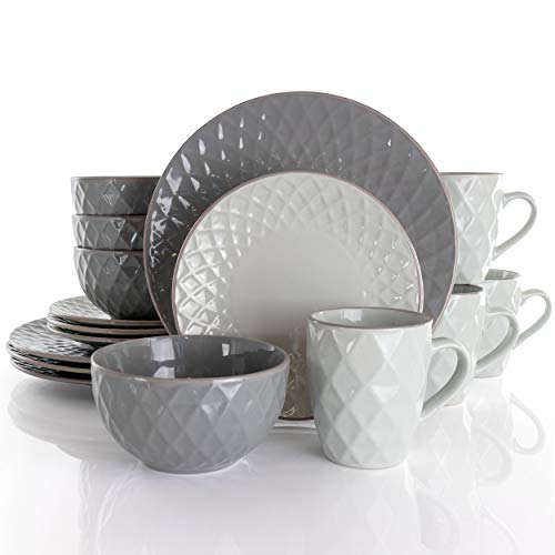 Elama TAHITIAN DIAMOND Round Tahitian Stoneware Collection Dinnerware Dish Set thumb #12