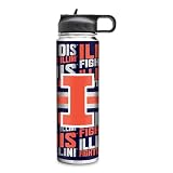 Rico Industries NCAA Illinois Fighting Illini 22oz Stainless Steel Tumbler with Lid - Great For Coffee, Tea, Water or Cocktails
