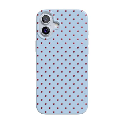 Casely iPhone 16 Case | Tiny Stars | Red & Blue | Compatible with MagSafe | Classic Ultra Thin Design