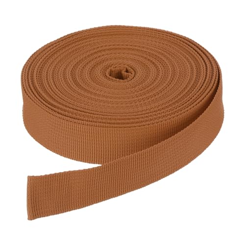 DMiotech 10 Yard x 1 Inch Width Nylon Webbing Strap Poly Flat Webbing Strapping for DIY Craft Backpack Strapping, Sewing, Outdoor Gear Repair, Brown