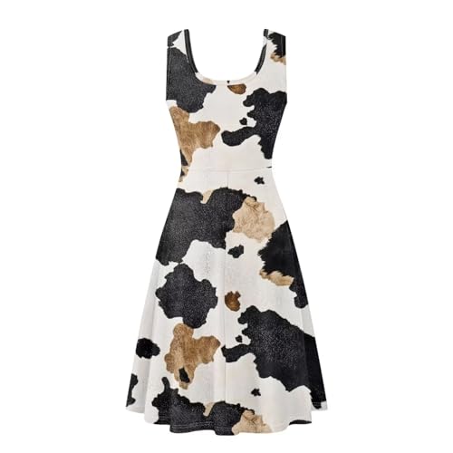 Image of Women's Casual Loose Sundress Midi Sleeveless Crewneck Dress Summer Beach Tank Dress with Pockets