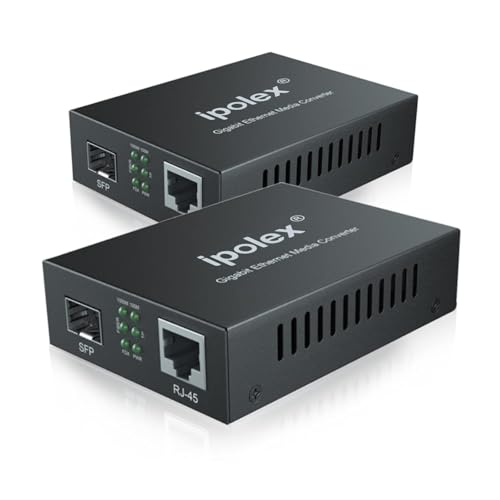 Image of ipolex 2 Pack 1.25G Gigabit SFP to RJ45 Fiber to Ethernet Media Converter, 10 /100 /1000M RJ45 to 1000Base SFP, Fiber to Ethernet Converter, Supports 1000BASE-SX /LX SFP LC Transceiver Module