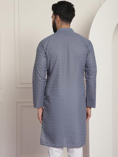 Image of SOJANYA Men's Silk Blend Regular Fit Casual (Since 1958 Woven Design Kurta with Churidar & Embroidered Nehru Jacket