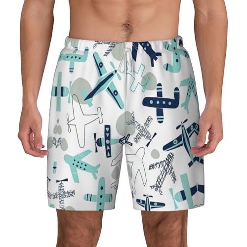 Short de bain pour homme pour le surf d'été respirant imprimé avion