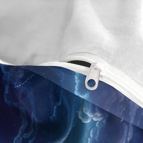 Housse de couette bleu montgolfière à impression 3D durable pour lit king size - 8
