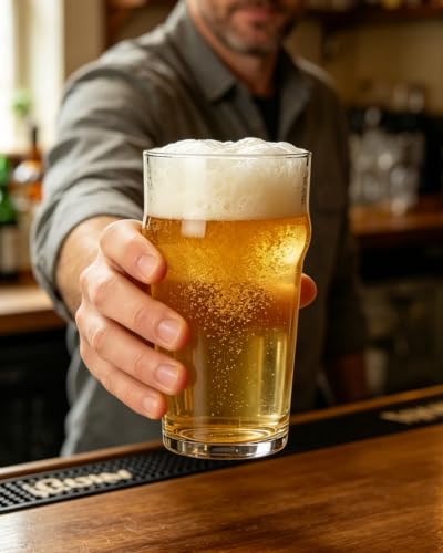 Image of LUXU Pint Glasses,20oz British Beer Glass,Easy to Stack Beer Glasses