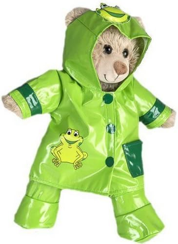 Green Frog Raincoat - Teddy Bear Clothes - Fits 8"/20cm Teddy Bears & Make Your Own Stuffed Animals