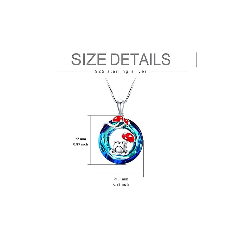 YOSOPRETTY Mushroom Frog Necklace for Women 925 Sterling Silver Mushroom Crystal Pendant Jewelry Gifts for Mushroom Lovers - Image 5