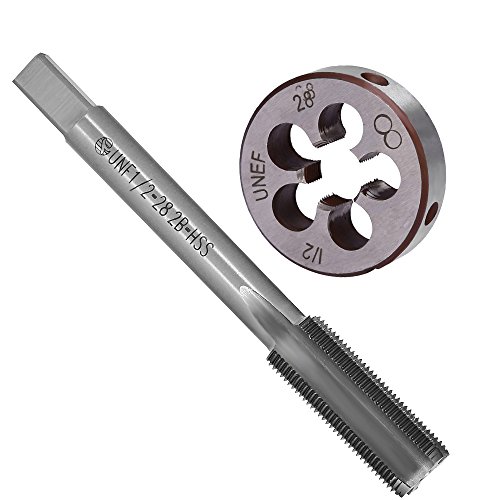 Anxingo 1/2" - 28 UNEF Right Hand Tap and Die Set with Round Die 22LR 223 5.56 9mm