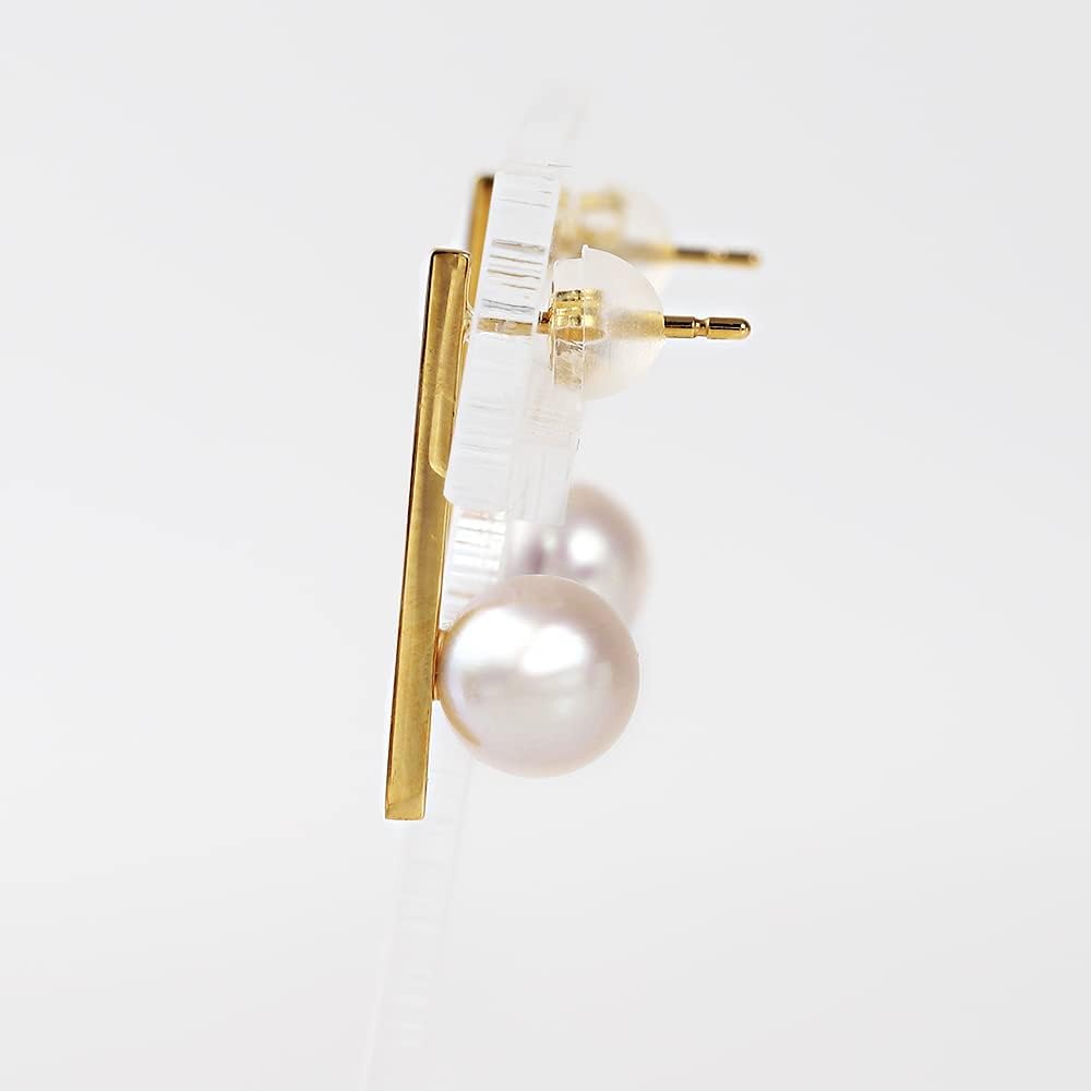 Japanese 7.0mm Akoya Cultured Pearl Drop Earrings for Women with 18K Yellow Gold | Stylish Design Excellent Gift | Pearl Earrings - Image 4